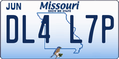 MO license plate DL4L7P