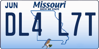 MO license plate DL4L7T