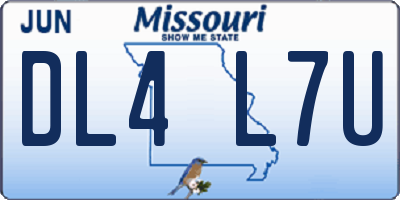 MO license plate DL4L7U
