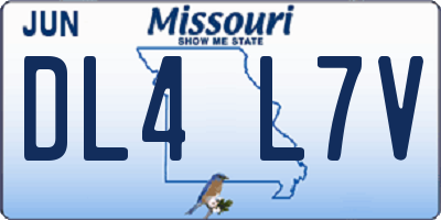 MO license plate DL4L7V