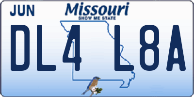MO license plate DL4L8A