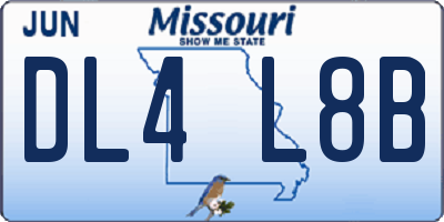 MO license plate DL4L8B