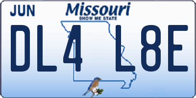 MO license plate DL4L8E