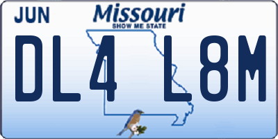 MO license plate DL4L8M