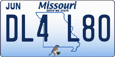 MO license plate DL4L8O