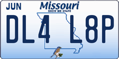 MO license plate DL4L8P