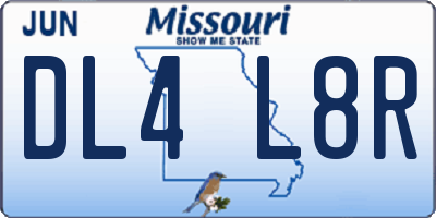 MO license plate DL4L8R