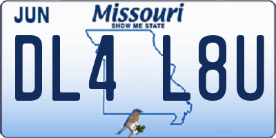MO license plate DL4L8U