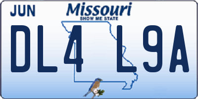 MO license plate DL4L9A