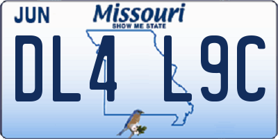 MO license plate DL4L9C