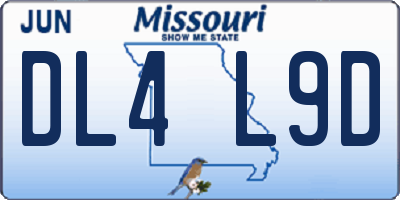 MO license plate DL4L9D