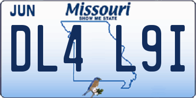 MO license plate DL4L9I