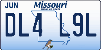 MO license plate DL4L9L