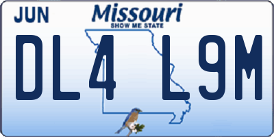 MO license plate DL4L9M