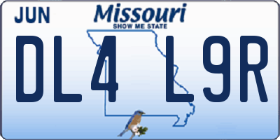 MO license plate DL4L9R