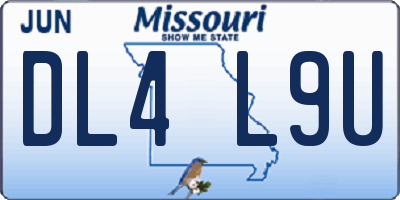 MO license plate DL4L9U