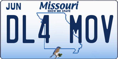 MO license plate DL4M0V