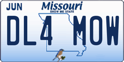 MO license plate DL4M0W