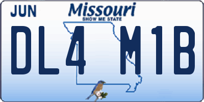 MO license plate DL4M1B