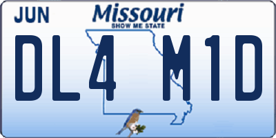 MO license plate DL4M1D