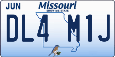 MO license plate DL4M1J