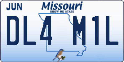 MO license plate DL4M1L