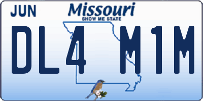 MO license plate DL4M1M
