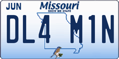 MO license plate DL4M1N
