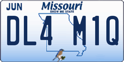 MO license plate DL4M1Q