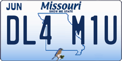 MO license plate DL4M1U