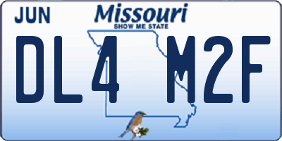 MO license plate DL4M2F