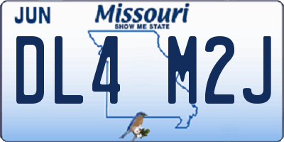 MO license plate DL4M2J