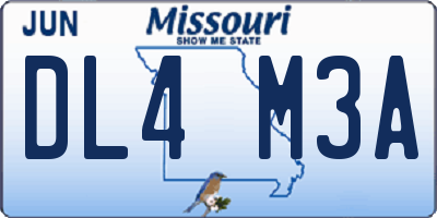 MO license plate DL4M3A