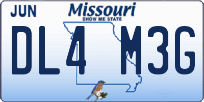MO license plate DL4M3G
