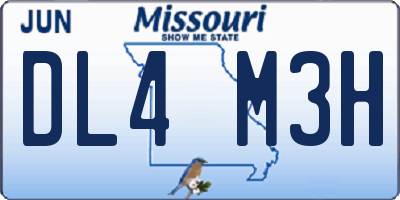 MO license plate DL4M3H