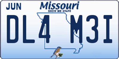 MO license plate DL4M3I