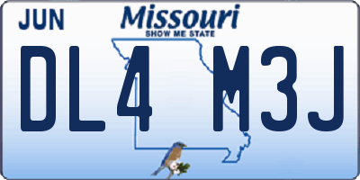 MO license plate DL4M3J