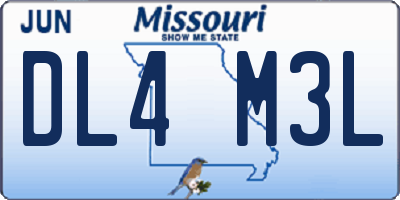 MO license plate DL4M3L