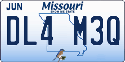 MO license plate DL4M3Q