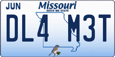 MO license plate DL4M3T