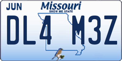 MO license plate DL4M3Z