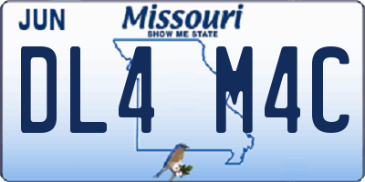 MO license plate DL4M4C