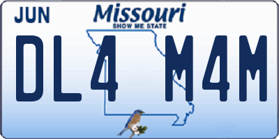 MO license plate DL4M4M