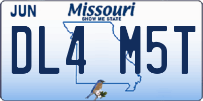 MO license plate DL4M5T