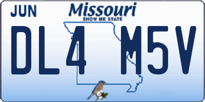 MO license plate DL4M5V