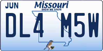 MO license plate DL4M5W