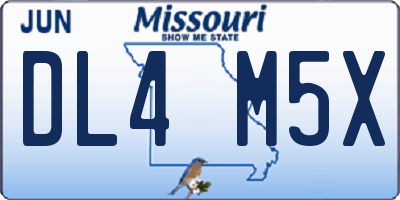 MO license plate DL4M5X