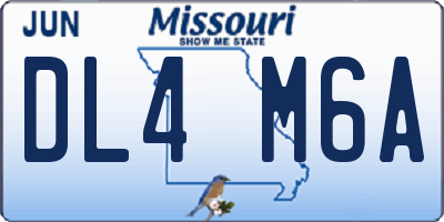 MO license plate DL4M6A