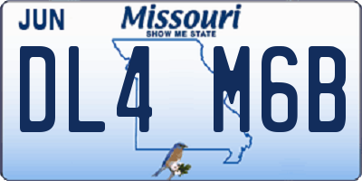 MO license plate DL4M6B