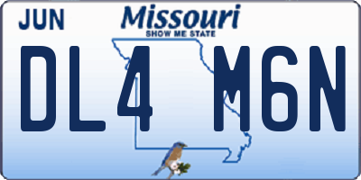 MO license plate DL4M6N